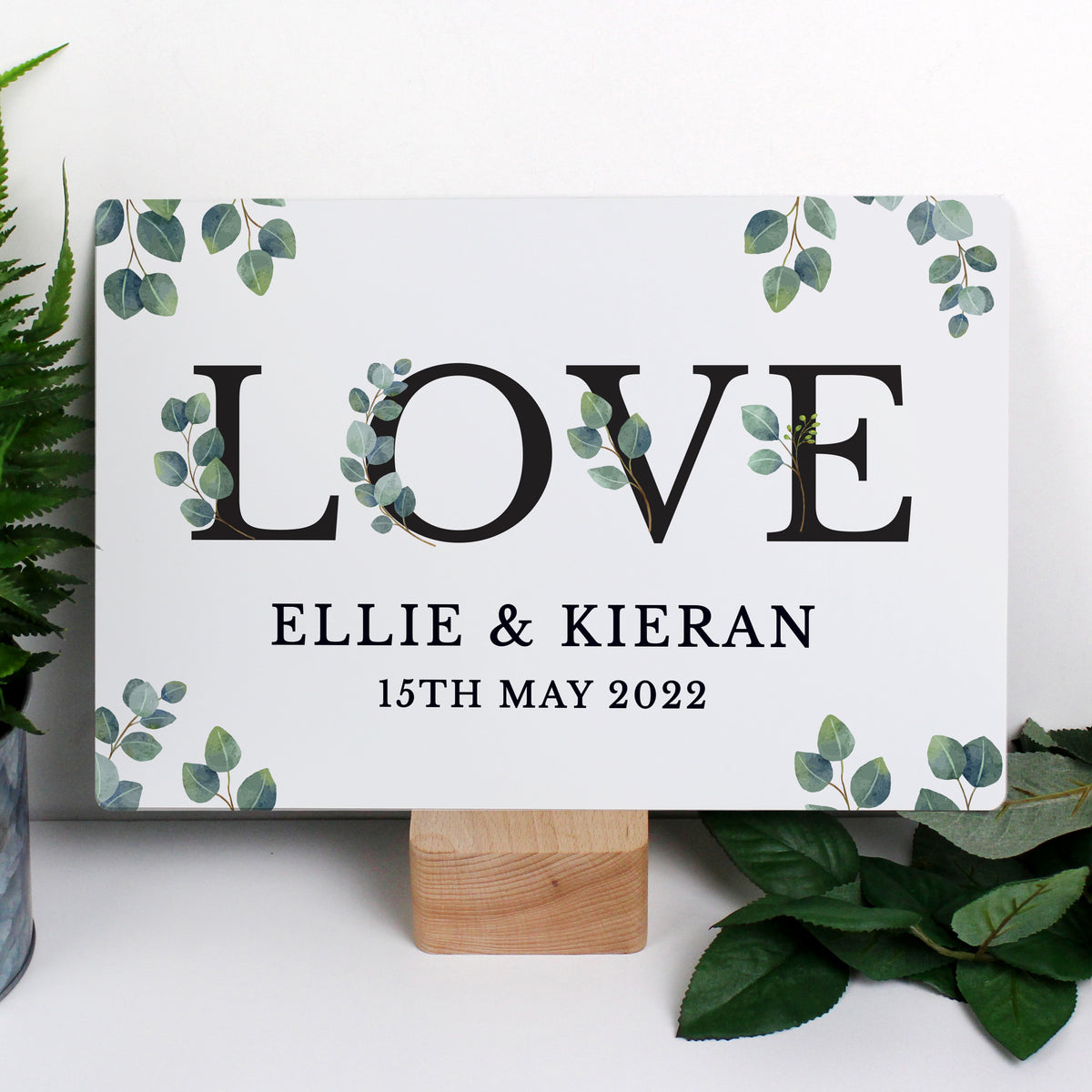 Personalised Botanical LOVE Metal Sign - image 2