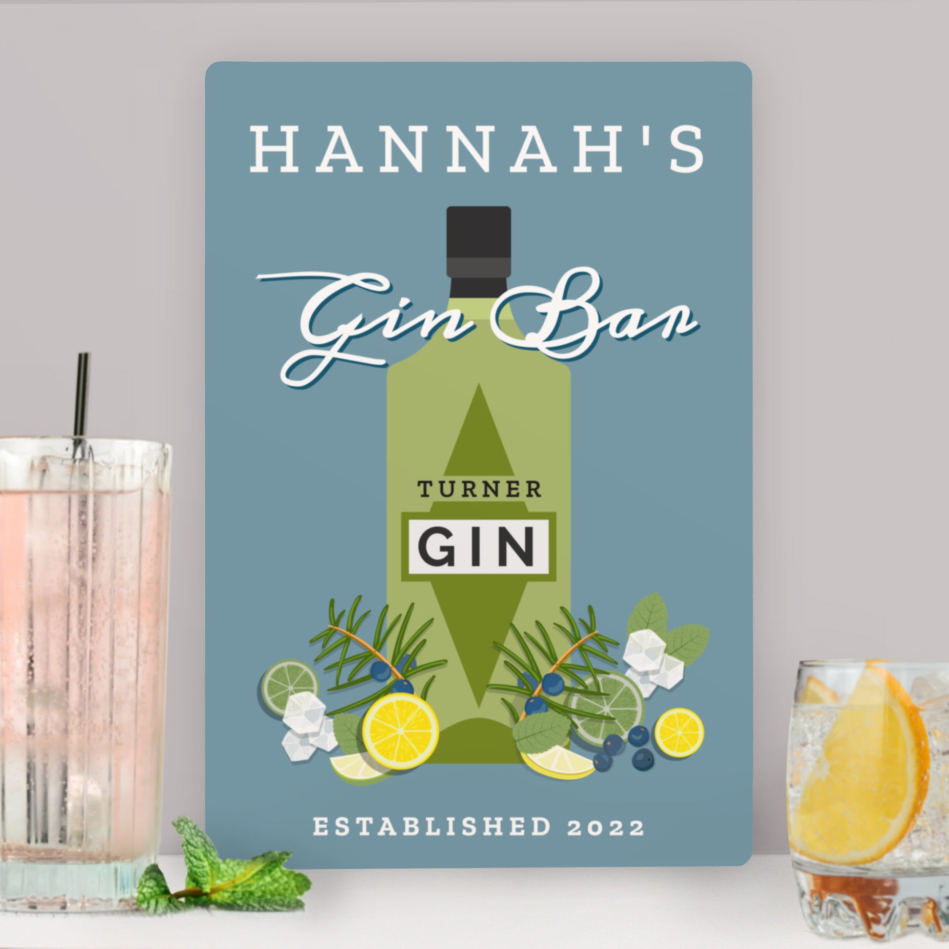 Personalised Gin Bar Metal Sign - image 2