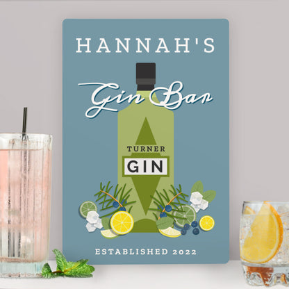 Personalised Gin Bar Metal Sign - image 2