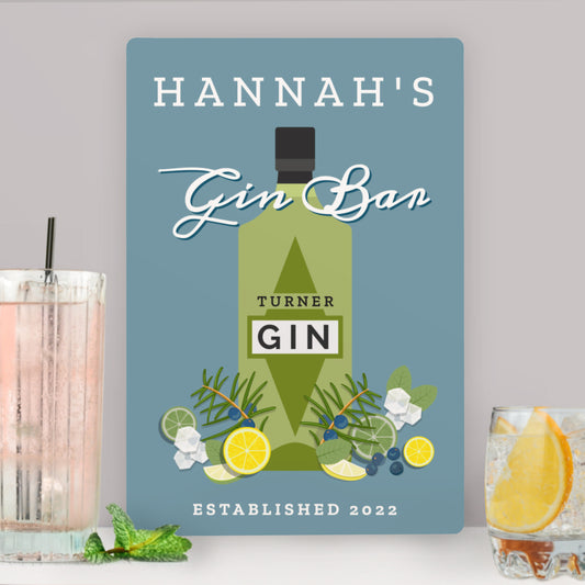 Personalised Gin Bar Metal Sign - image 2