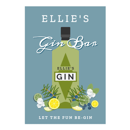 Personalised Gin Bar Metal Sign - image 4