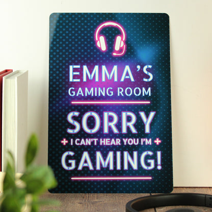 Personalised Gamer Warning Metal Sign from Heartfelt Gifts