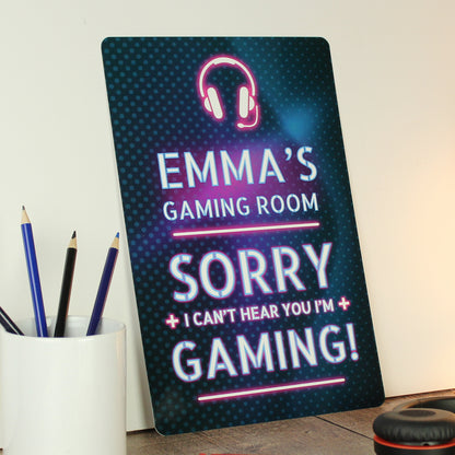 Personalised Gamer Warning Metal Sign - image 3