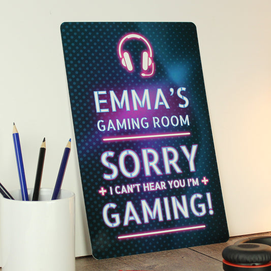 Personalised Gamer Warning Metal Sign - image 3