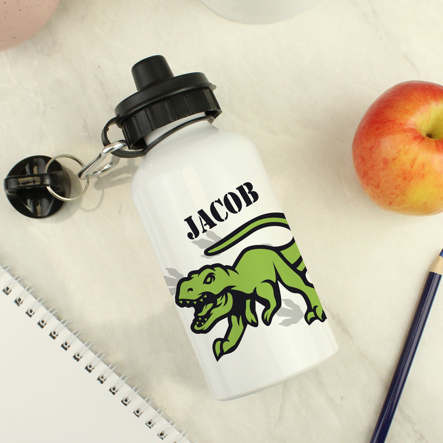 Personalised Dinosaur White Drinks Bottle - image 3