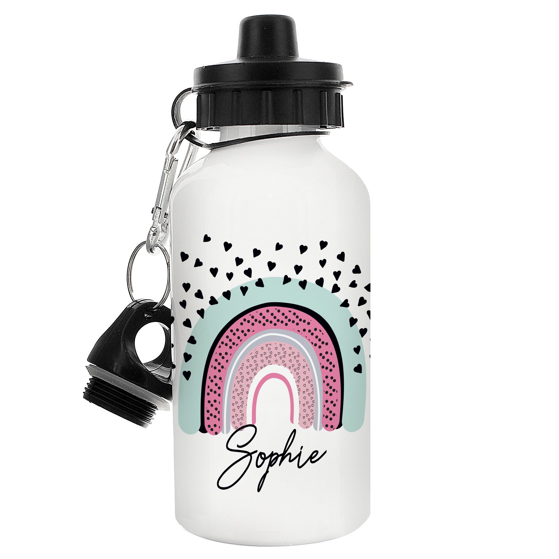 Personalised Rainbow White Drinks Bottle - image 5