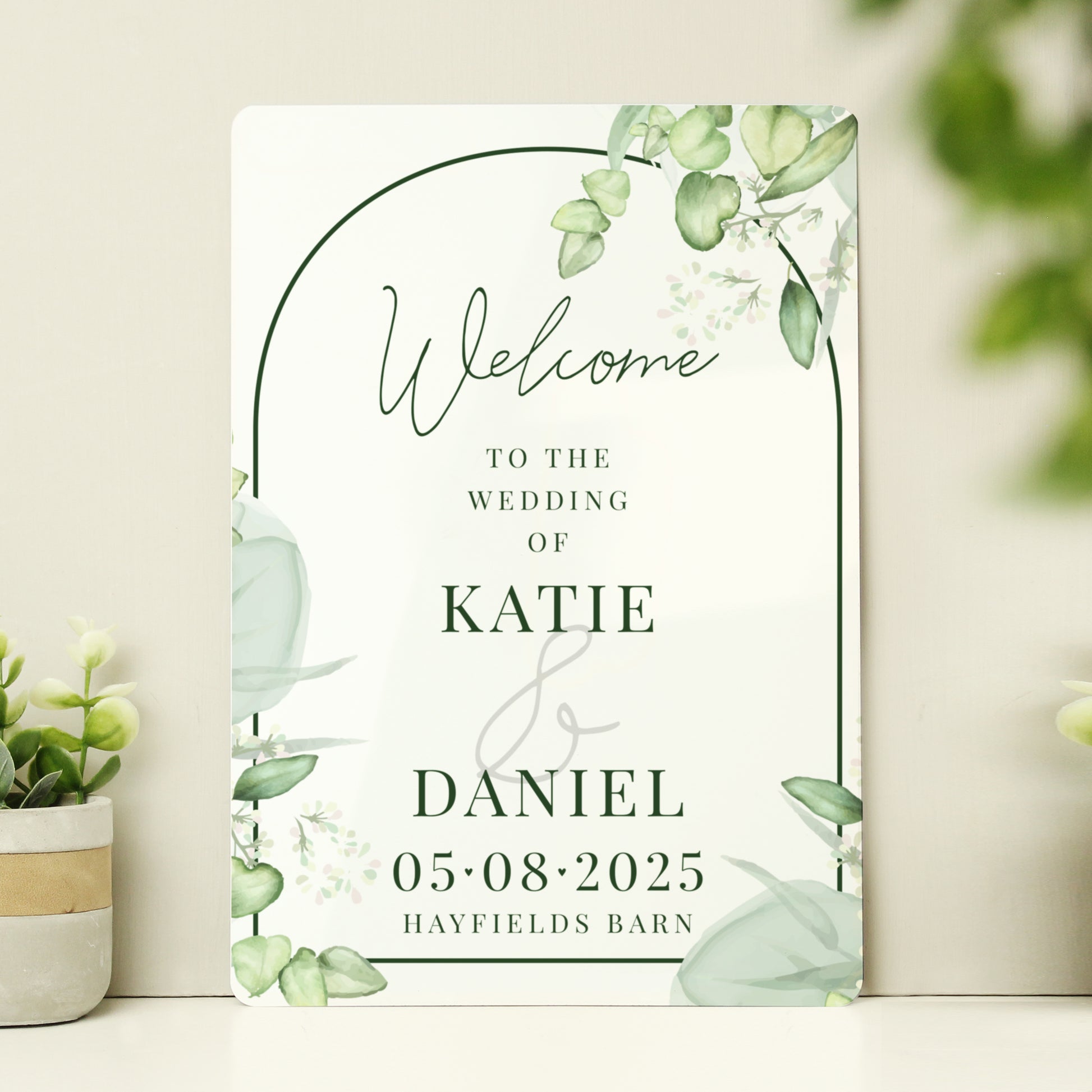 Personalised Botanical Wedding Metal Sign from Heartfelt Gifts