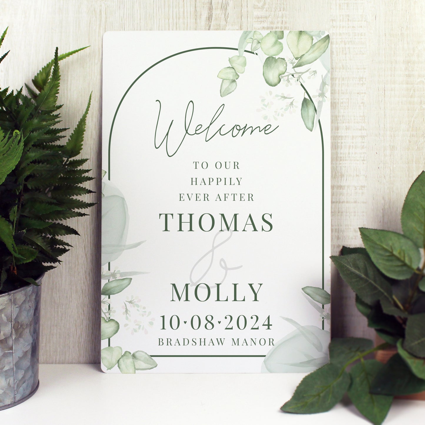 Personalised Botanical Wedding Metal Sign - image 2