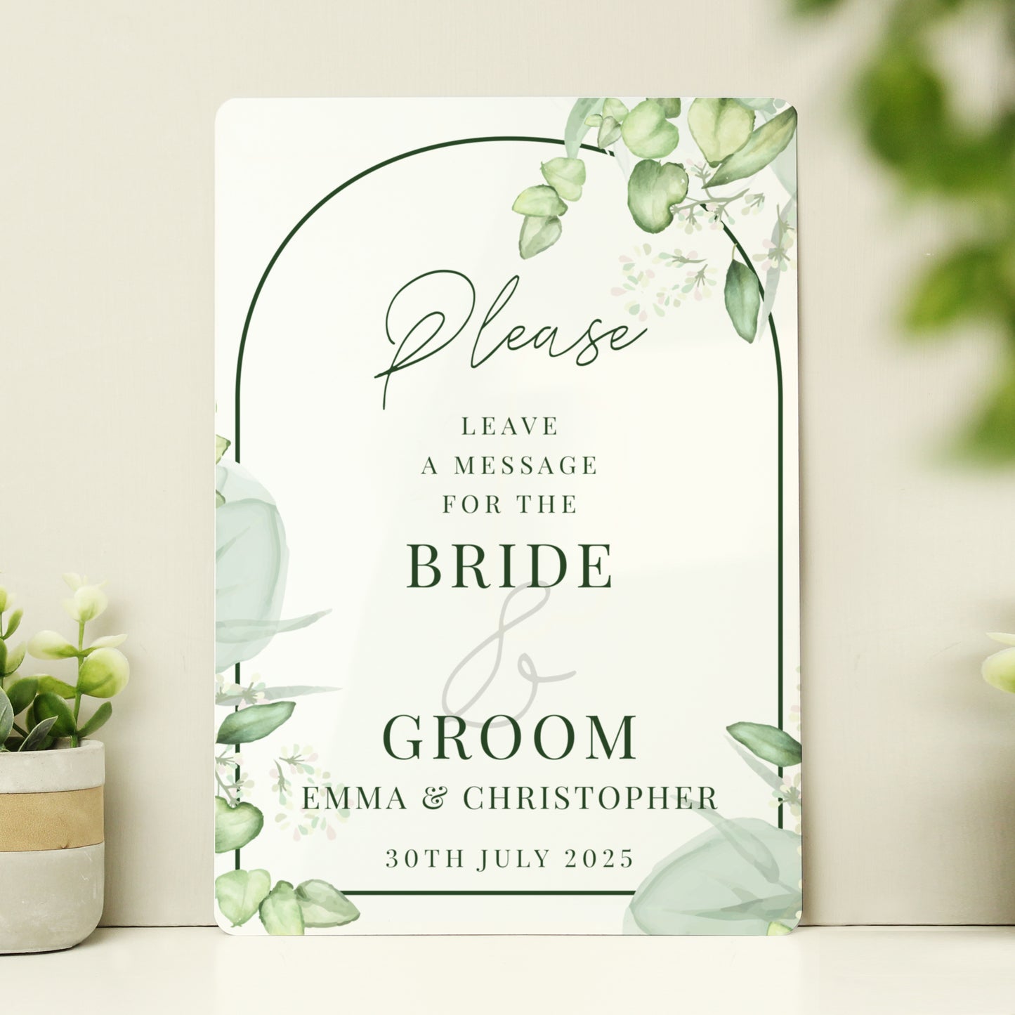 Personalised Botanical Wedding Metal Sign - image 3