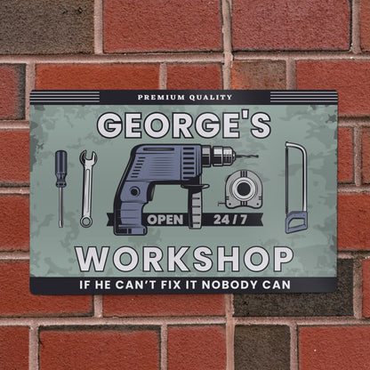 Personalised Workshop Metal Sign – Dad DIY Shed & Birthday Gift - image 2