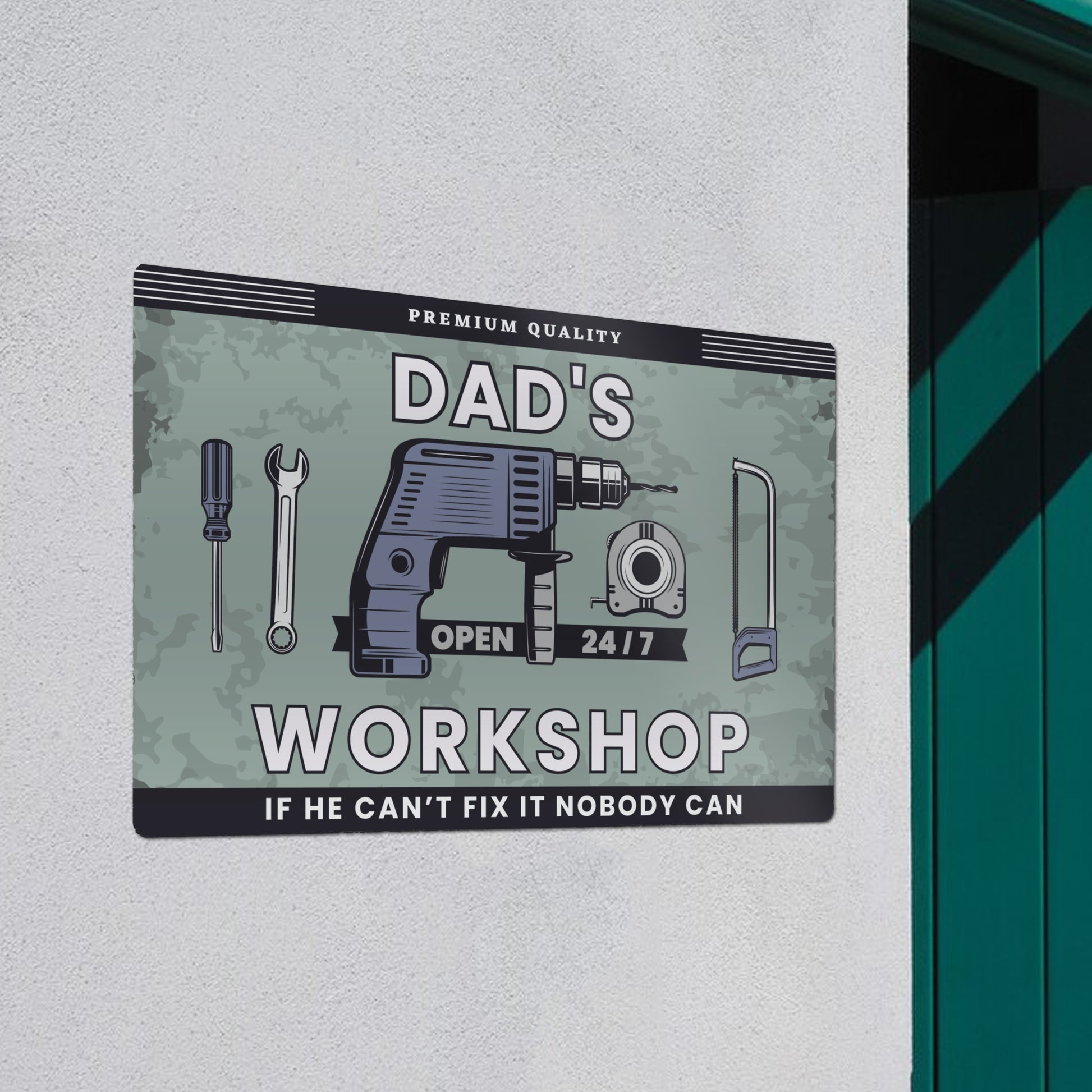 Personalised Workshop Metal Sign – Dad DIY Shed & Birthday Gift - image 3