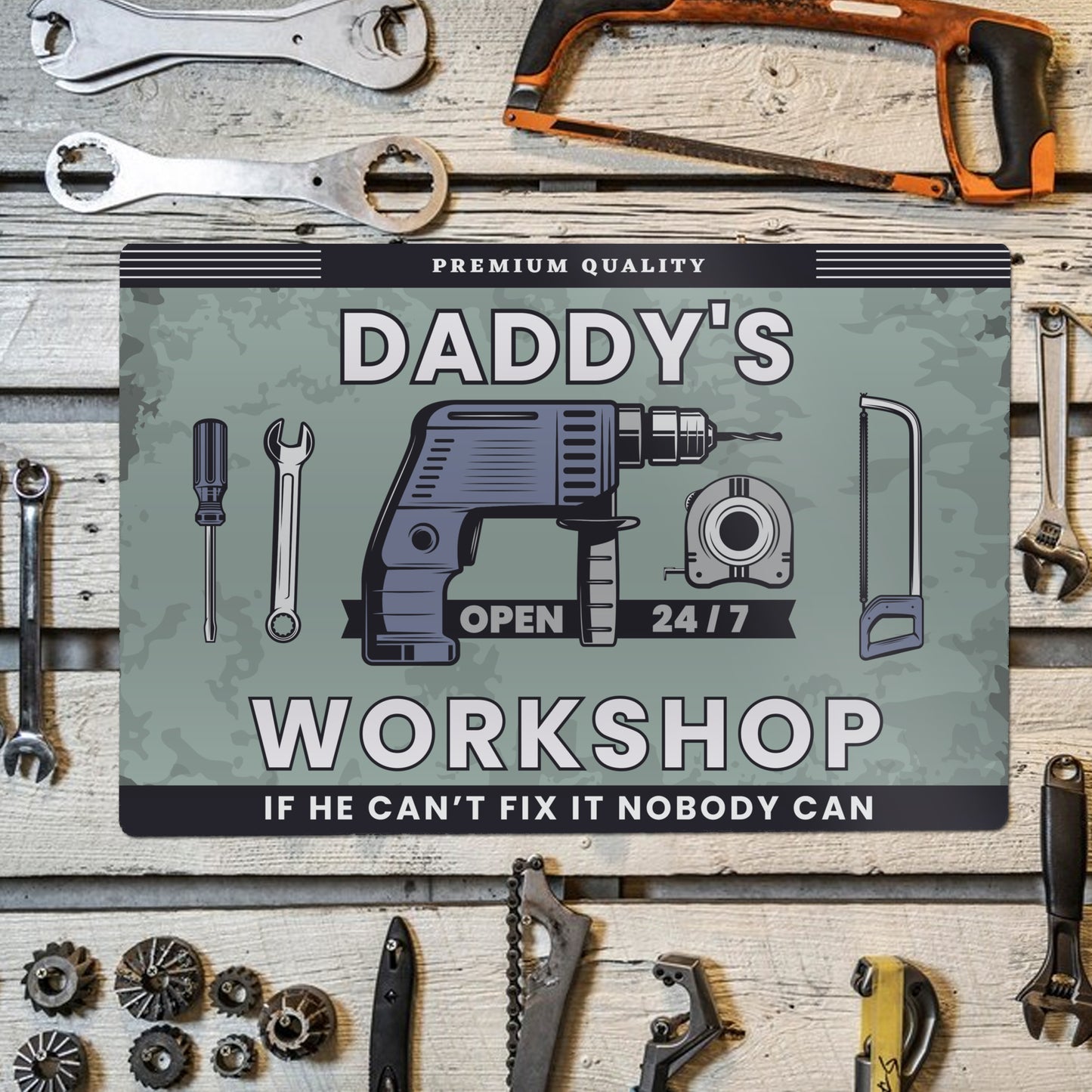 Personalised Workshop Metal Sign – Dad DIY Shed & Birthday Gift - image 4