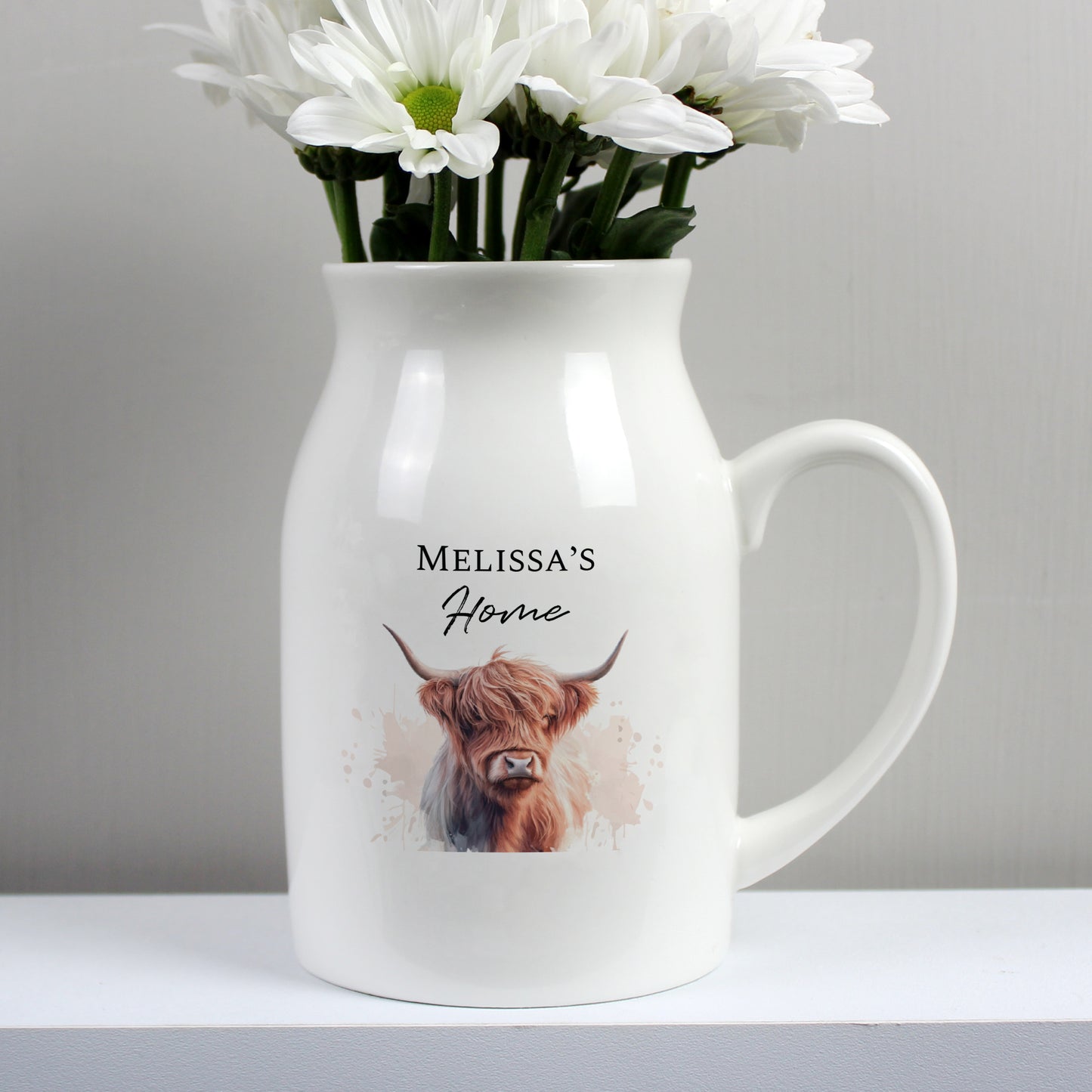 Personalised Highland Cow Flower Jug Vase - image 4