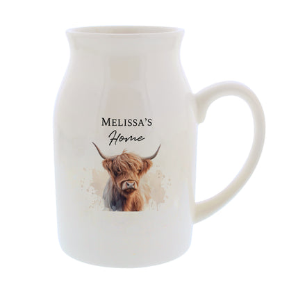 Personalised Highland Cow Flower Jug Vase - image 5