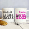 Personalised The Real Boss Sketch Mug Set