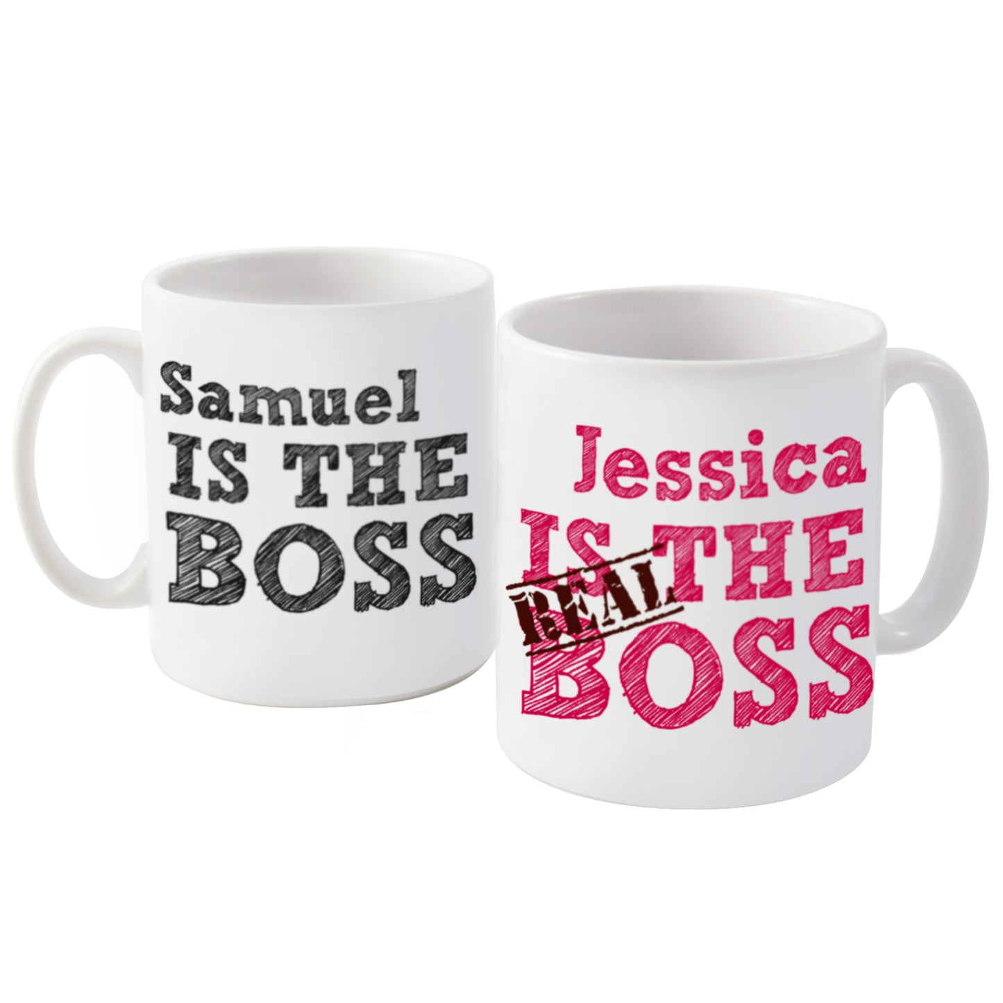 Personalised The Real Boss Sketch Mug Set - image 2