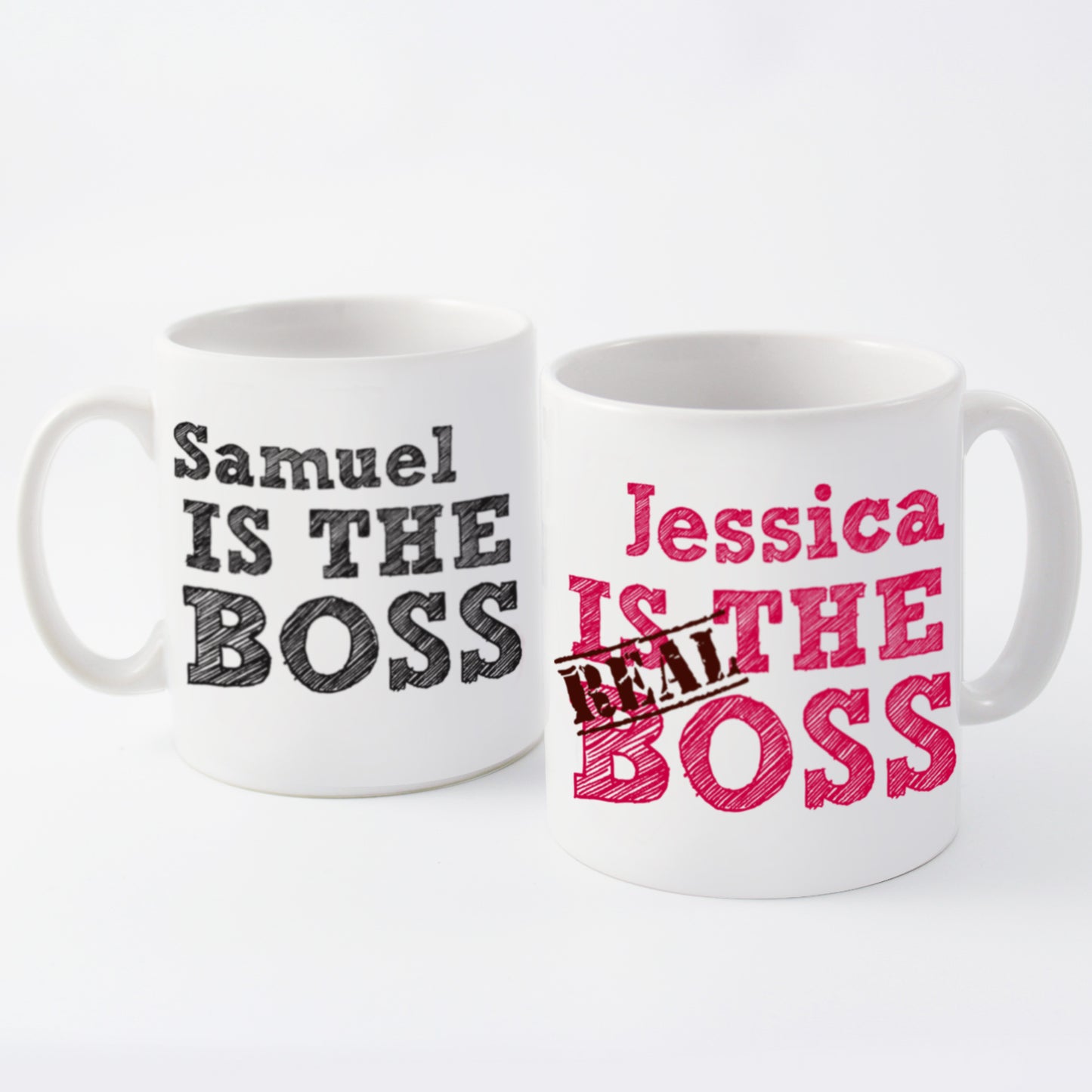 Personalised The Real Boss Sketch Mug Set - image 3