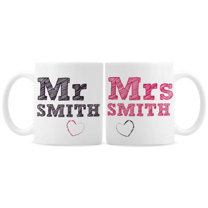 Personalised Mr & Mrs Sketch Mug Set - image 5