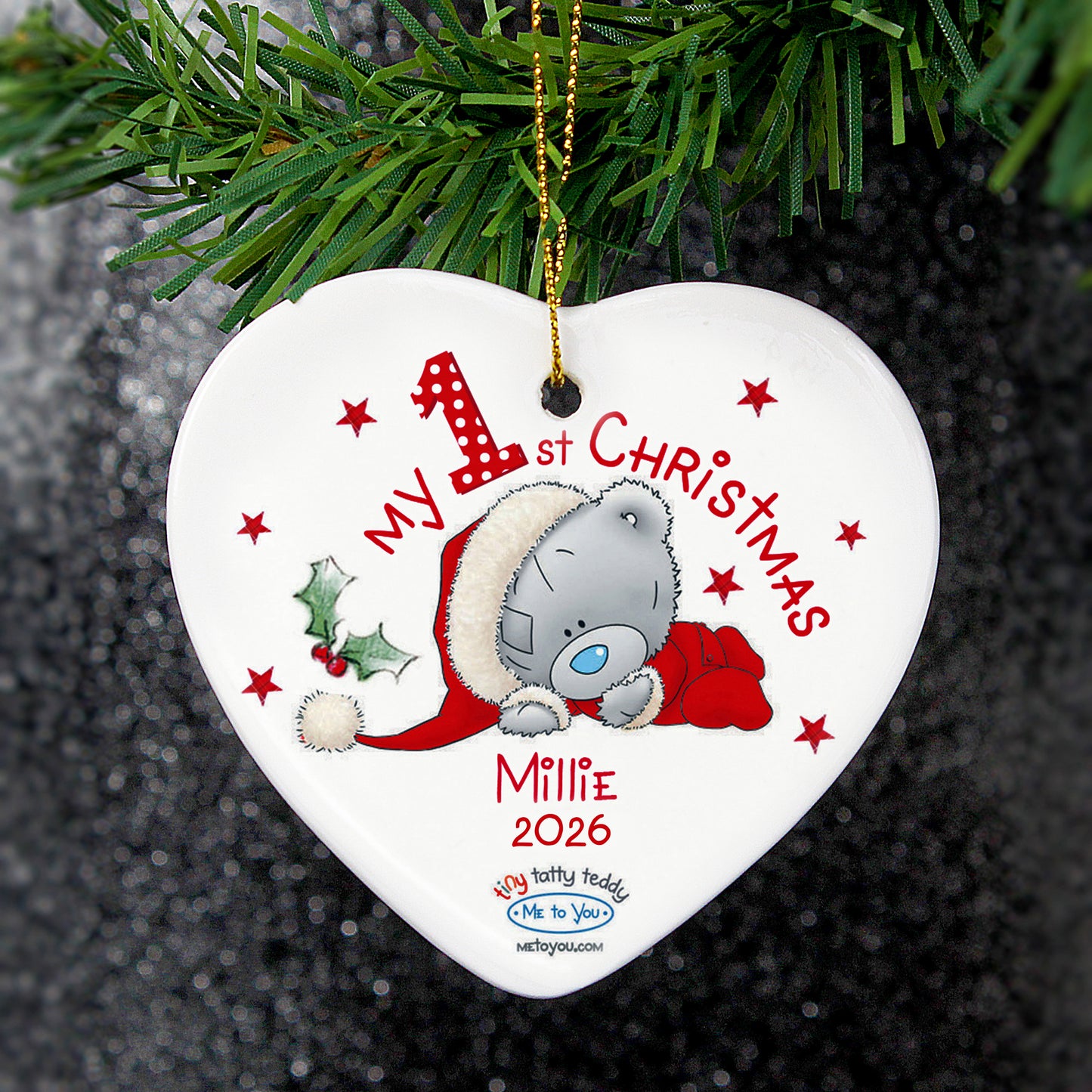 Personalised Me to You My 1st Christmas Ceramic Heart Decoration from Heartfelt Gifts