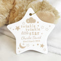 Personalised Twinkle Twinkle Ceramic Star Decoration from Heartfelt Gifts