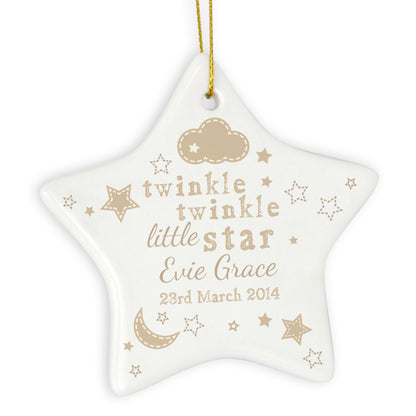 Personalised Twinkle Twinkle Ceramic Star Decoration - image 2
