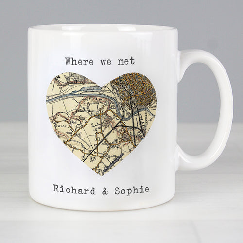 Personalised 1896 - 1904 Revised New Map Heart Mug from Heartfelt Gifts