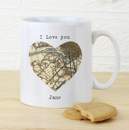 Personalised 1896 - 1904 Revised New Map Heart Mug - image 3