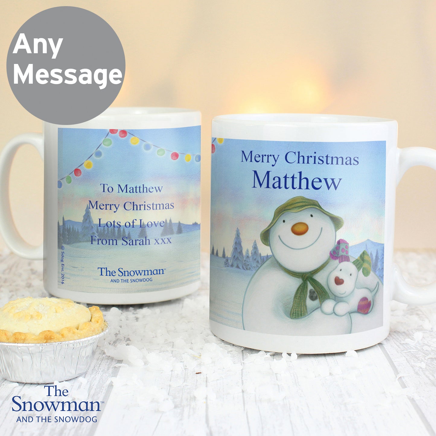 Personalised Traditional The Snowman and the Snowdog Mug - image 6