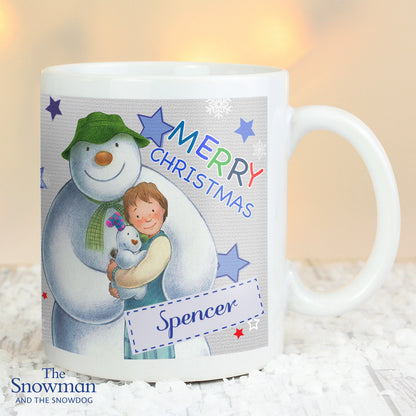 Personalised The Snowman and the Snowdog Blue Mug - image 2