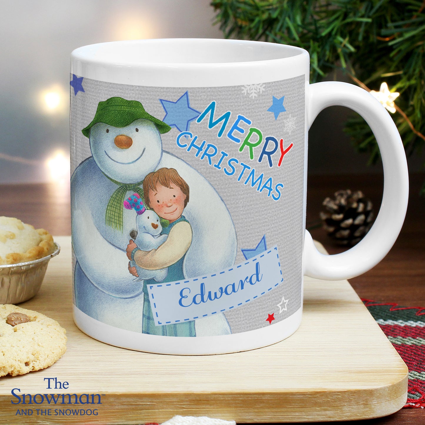Personalised The Snowman and the Snowdog Blue Mug - image 6