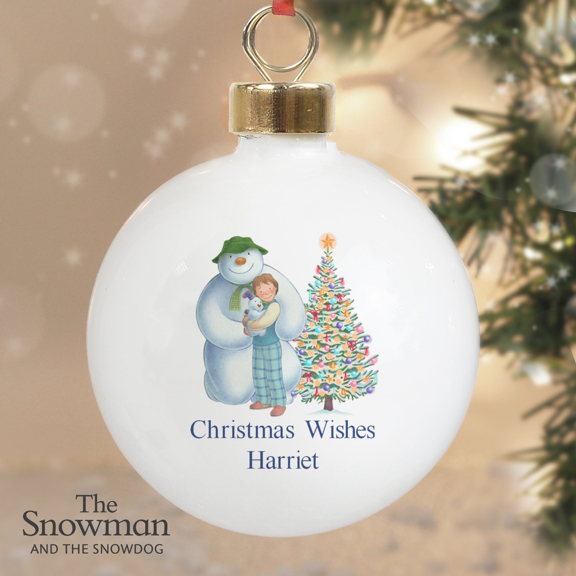 Personalised The Snowman and the Snowdog Friends Bauble from Heartfelt Gifts