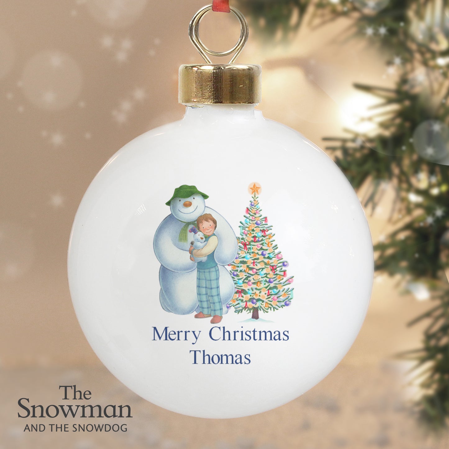 Personalised The Snowman and the Snowdog Friends Bauble - image 3