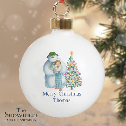 Personalised The Snowman and the Snowdog Friends Bauble - image 3