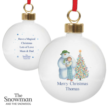 Personalised The Snowman and the Snowdog Friends Bauble - image 5