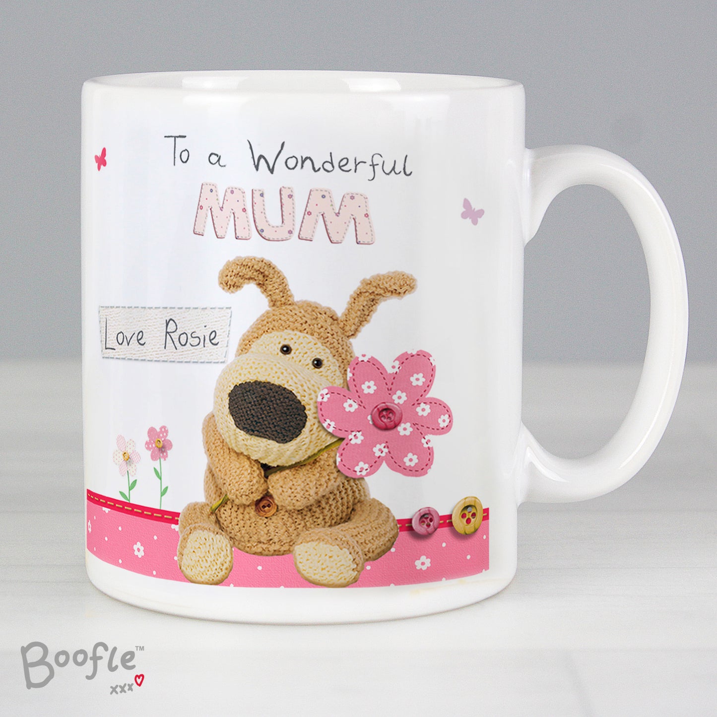 Personalised Boofle Flowers Mug from Heartfelt Gifts