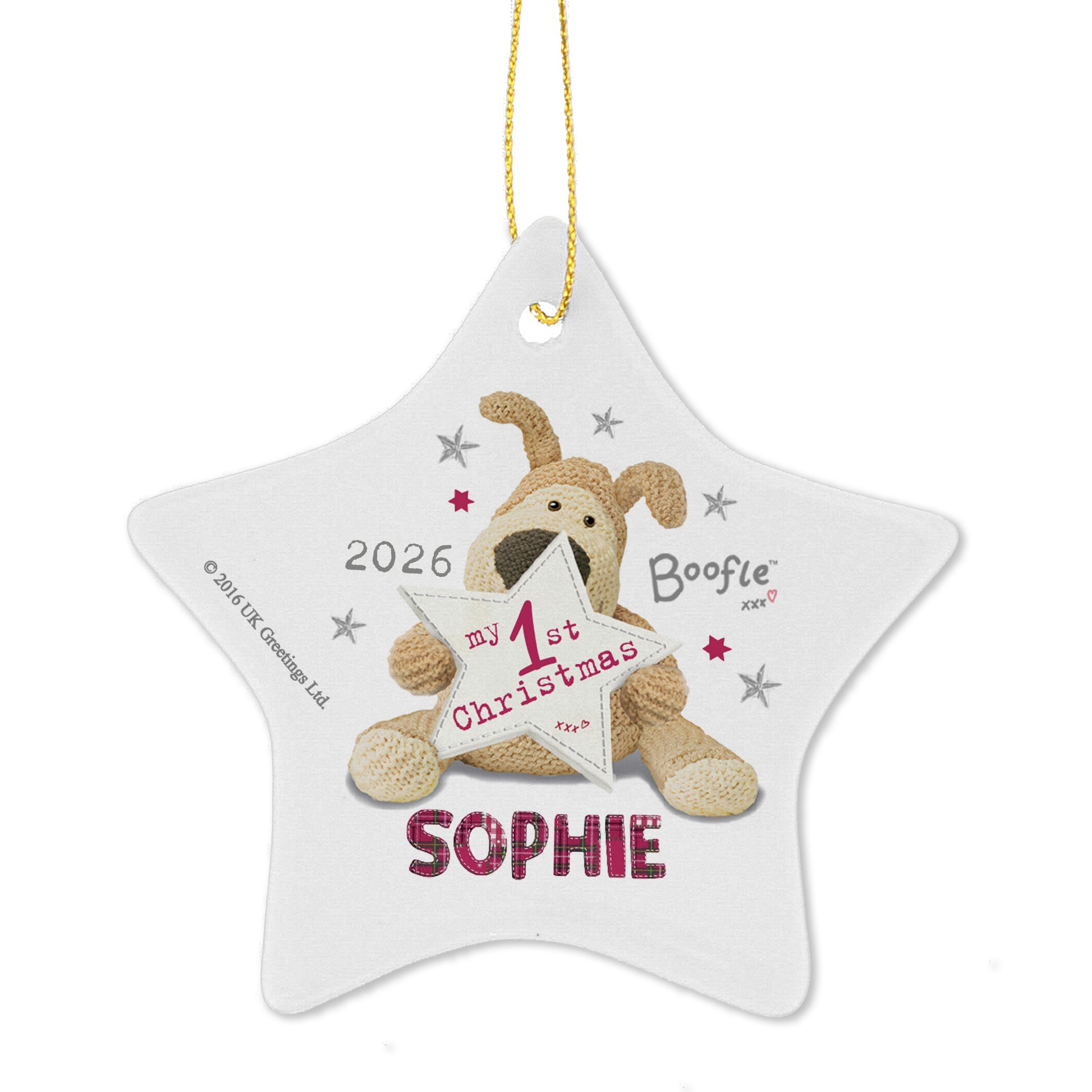 Personalised Boofle My 1st Christmas Ceramic Star Decoration - image 4