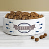 Personalised Blue Fish 15cm Medium White Pet Bowl