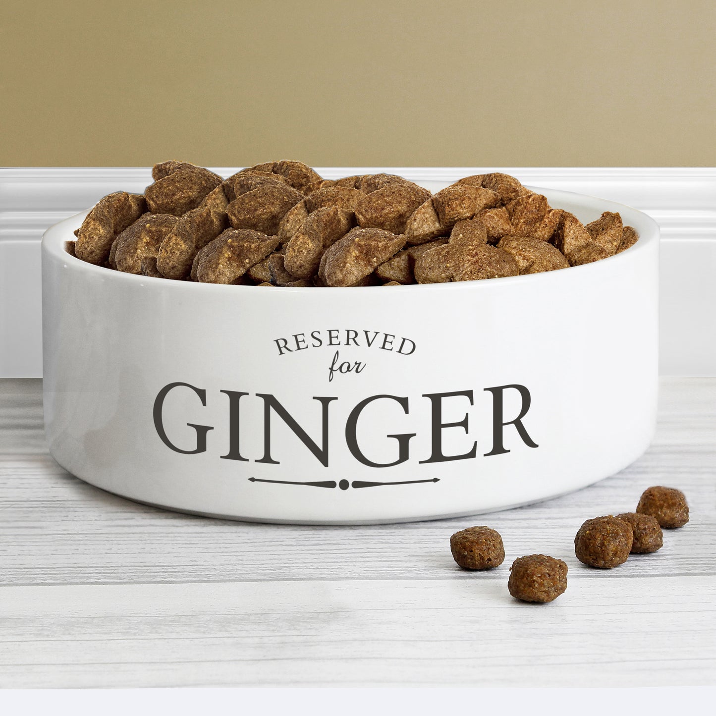 Personalised Reserved For 15cm Medium White Pet Bowl from Heartfelt Gifts