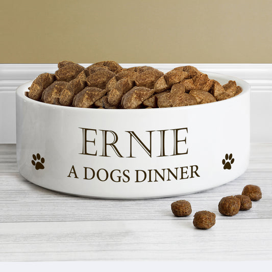 Personalised Paws 15cm Medium White Pet Bowl from Heartfelt Gifts