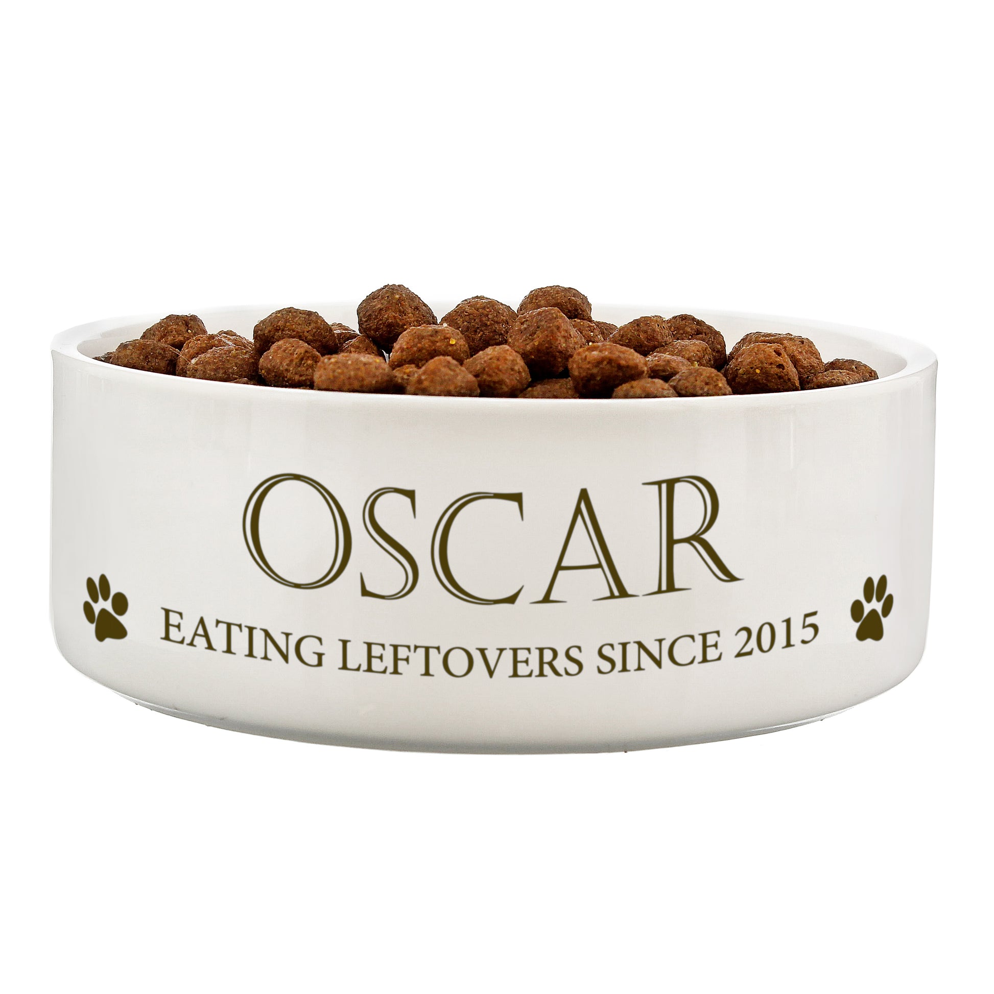 Personalised Paws 15cm Medium White Pet Bowl - image 2