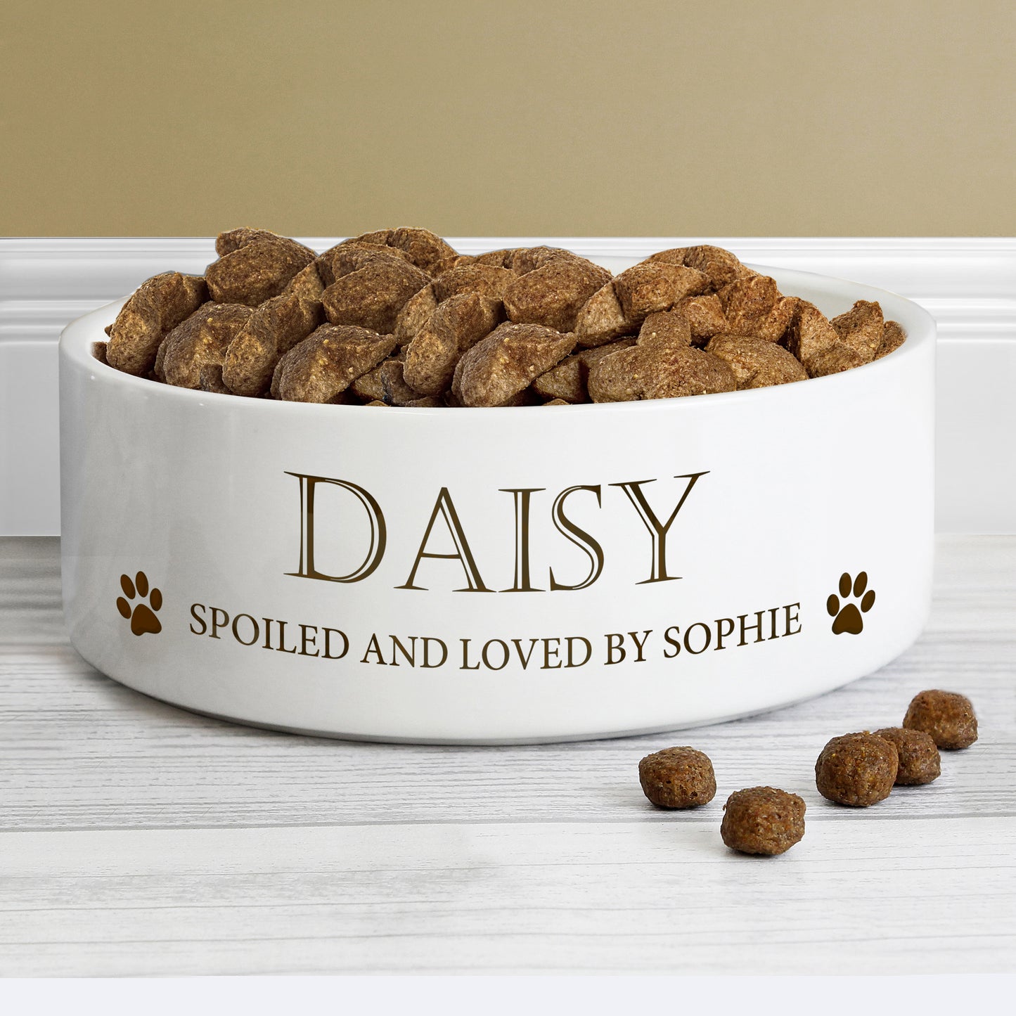 Personalised Paws 15cm Medium White Pet Bowl - image 3