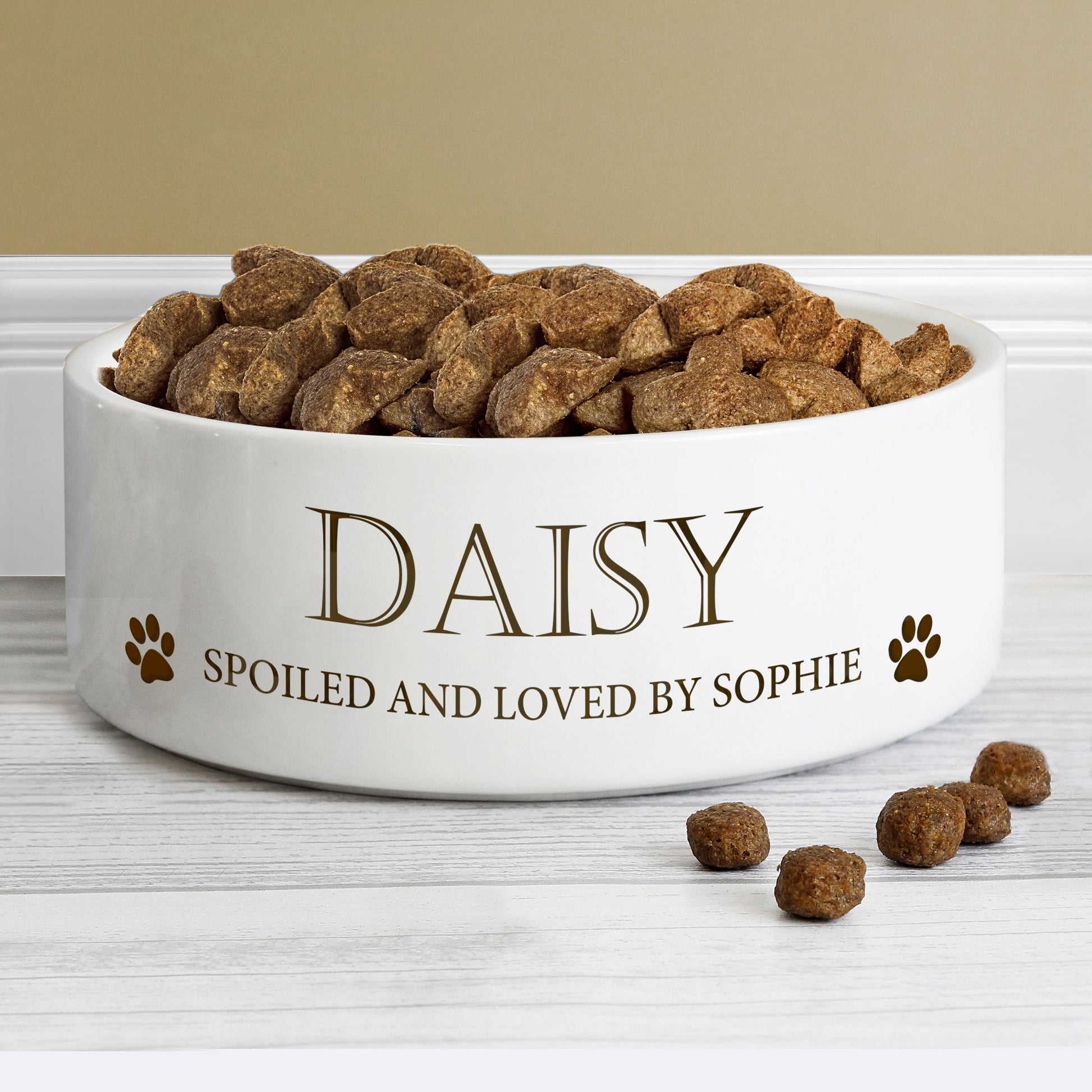 Personalised Paws 15cm Medium White Pet Bowl - image 3