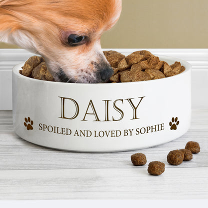 Personalised Paws 15cm Medium White Pet Bowl - image 4