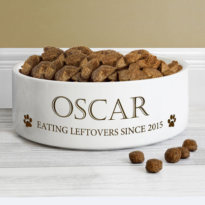 Personalised Paws 15cm Medium White Pet Bowl - image 5