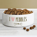 Personalised Cat Features 15cm Medium White Pet Bowl from Heartfelt Gifts