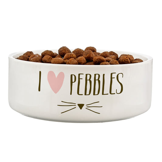 Personalised Cat Features 15cm Medium White Pet Bowl - image 2