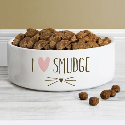 Personalised Cat Features 15cm Medium White Pet Bowl - image 4