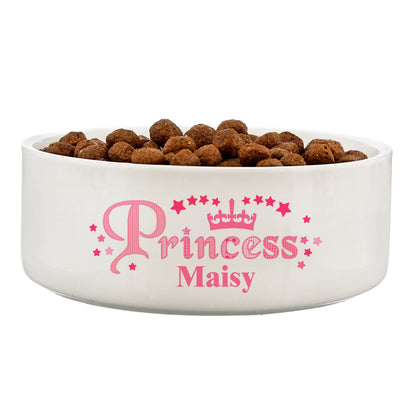 Personalised Princess 15cm Medium White Pet Bowl - image 2