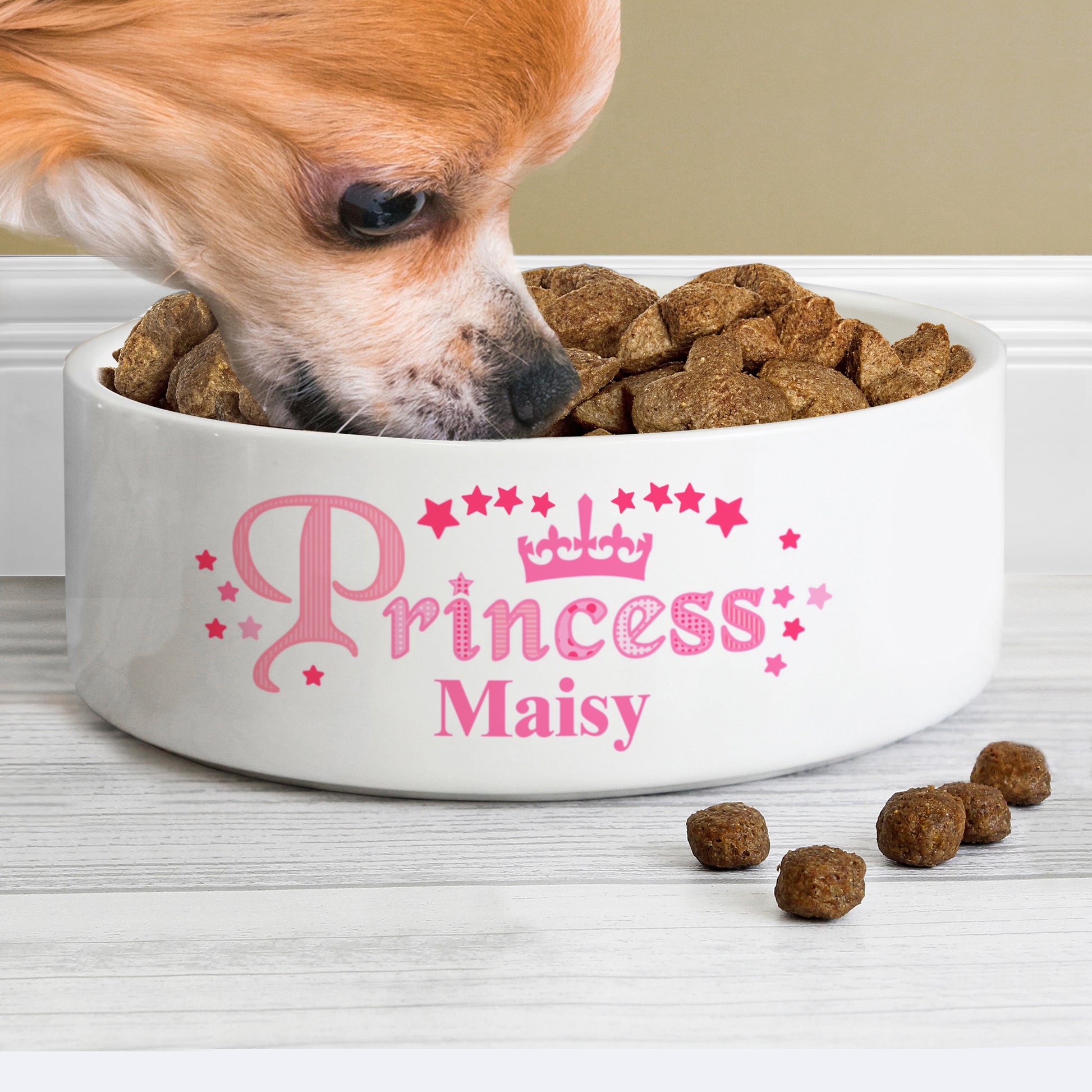Personalised Princess 15cm Medium White Pet Bowl - image 3