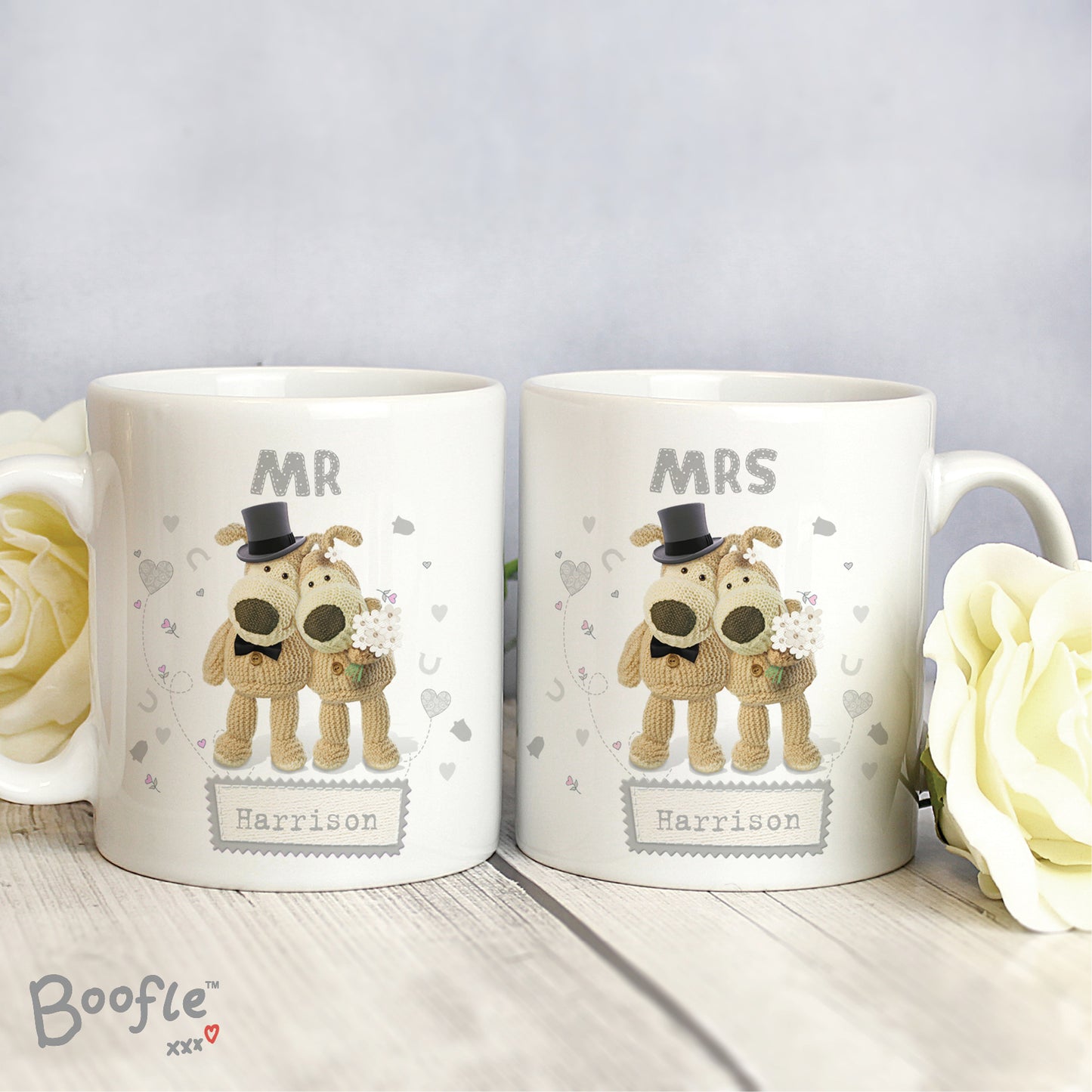 Personalised Boofle Wedding Couple Mug Set - image 3
